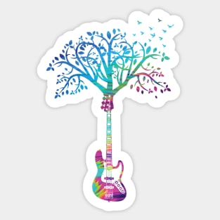 Bass Guitar Tree Abstract Texture Theme Sticker